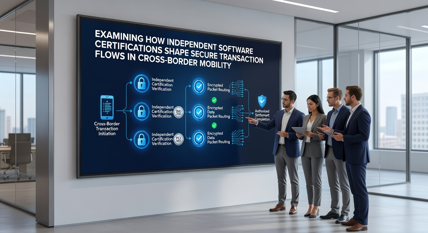 Illustration von grenzüberschreitenden Datenflüssen mit zertifizierten Sicherheitsprotokollen in mobilen Gaming-Systemen